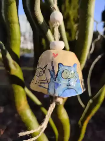 dzwonek ceramiczny ręcznie malowany