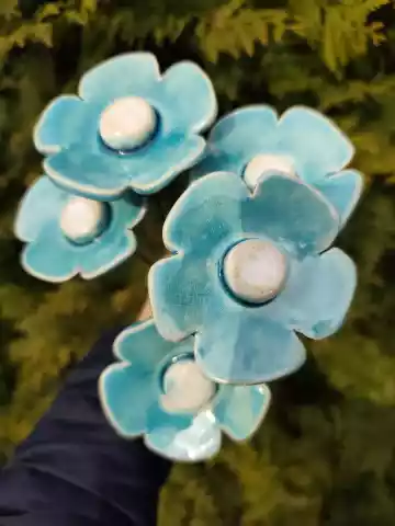 kwiaty ceramiczne 5 szt