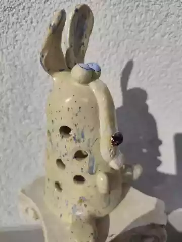 królik ceramiczny lampion