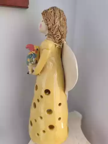 anioł ceramiczny lampion