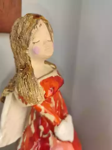 anioł ceramiczne lampion