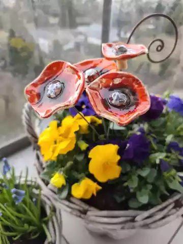 kwiaty ceramiczne 5 szt