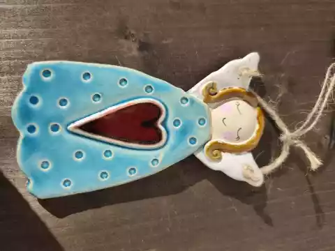 aniołek ceramiczny zawieszka