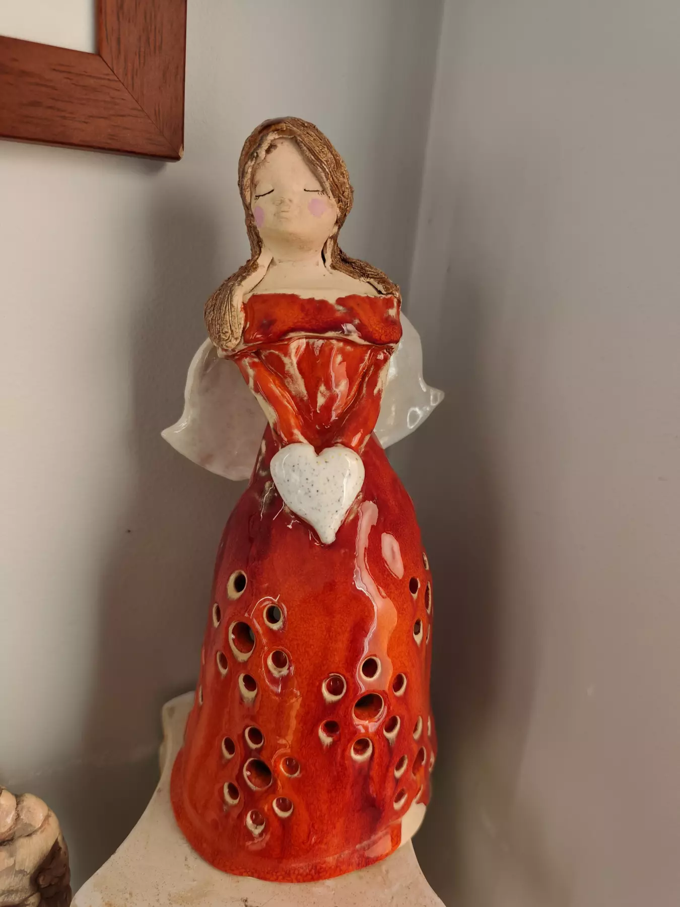 anioł ceramiczne lampion