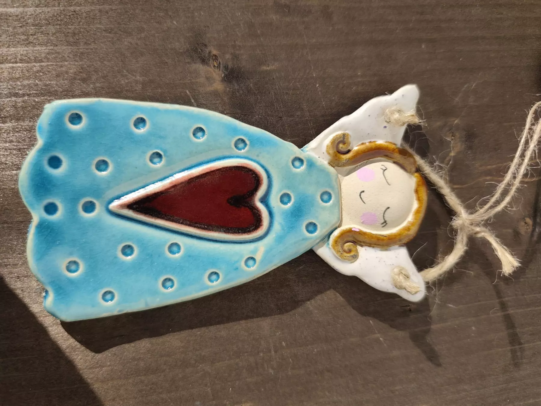 aniołek ceramiczny zawieszka