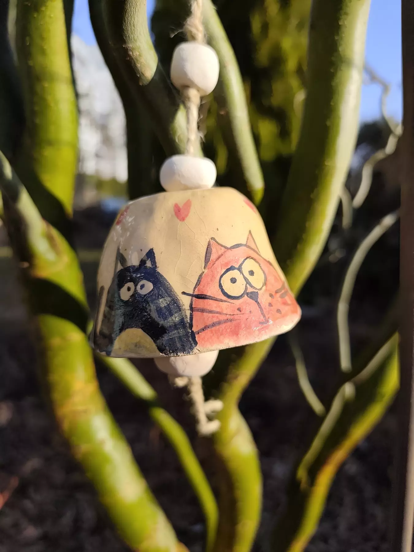 dzwonek ceramiczny ręcznie malowany