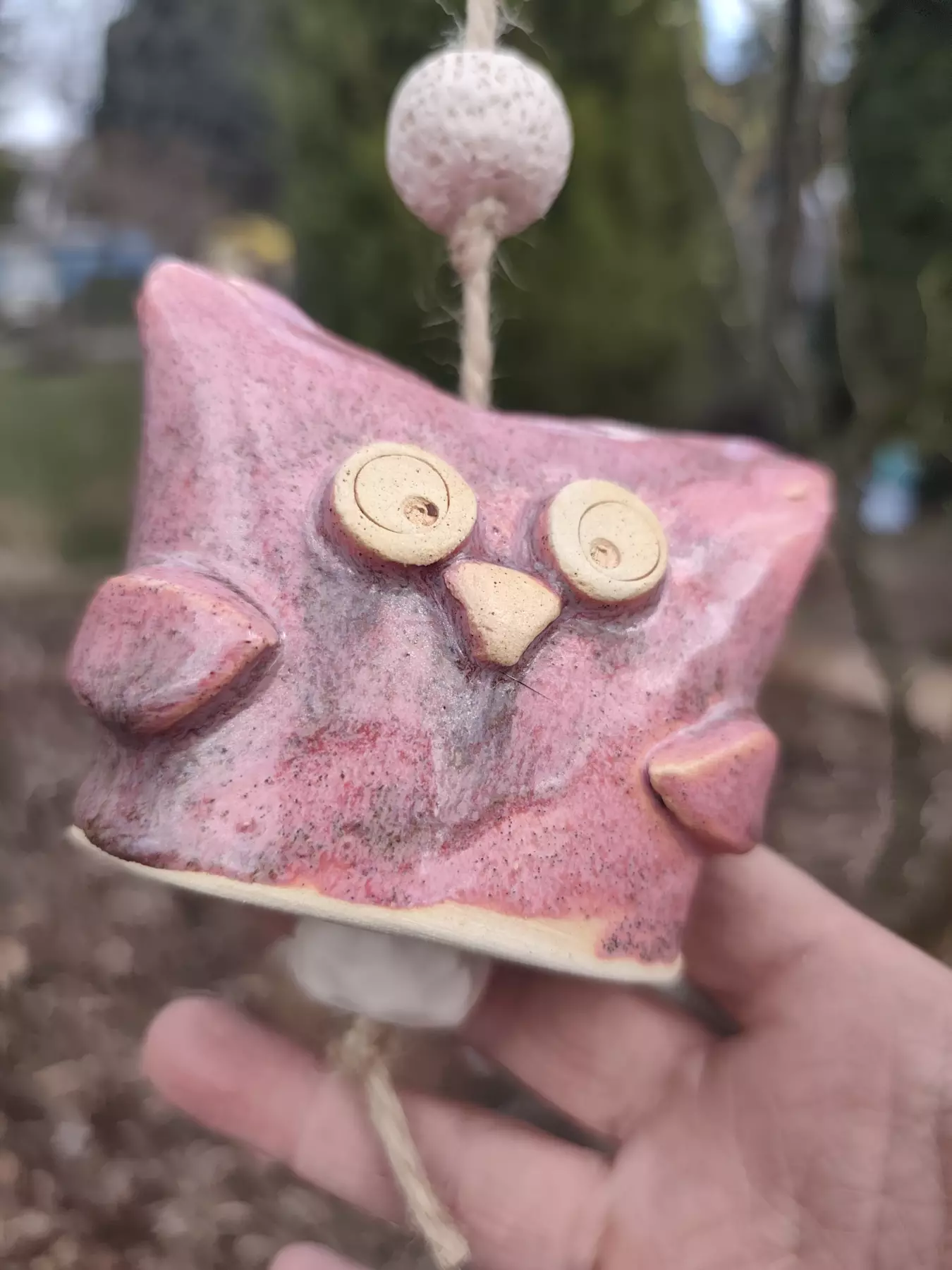 dzwonek ceramiczny sowa