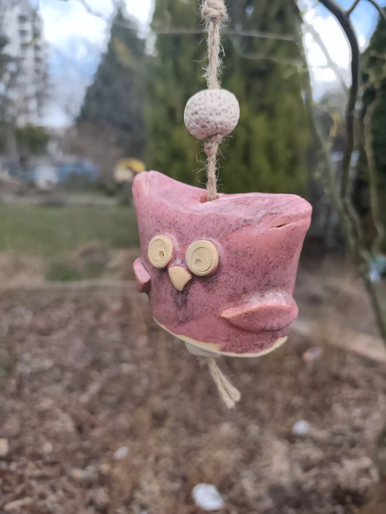 dzwonek ceramiczny sowa