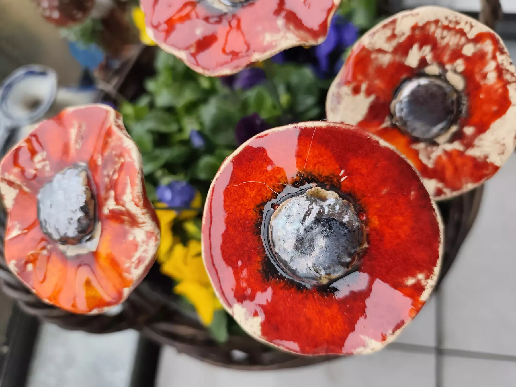 kwiaty ceramiczne 4 szt