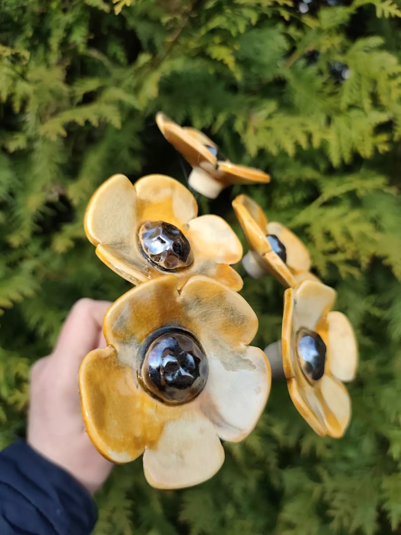 kwiaty ceramiczne 5 szt