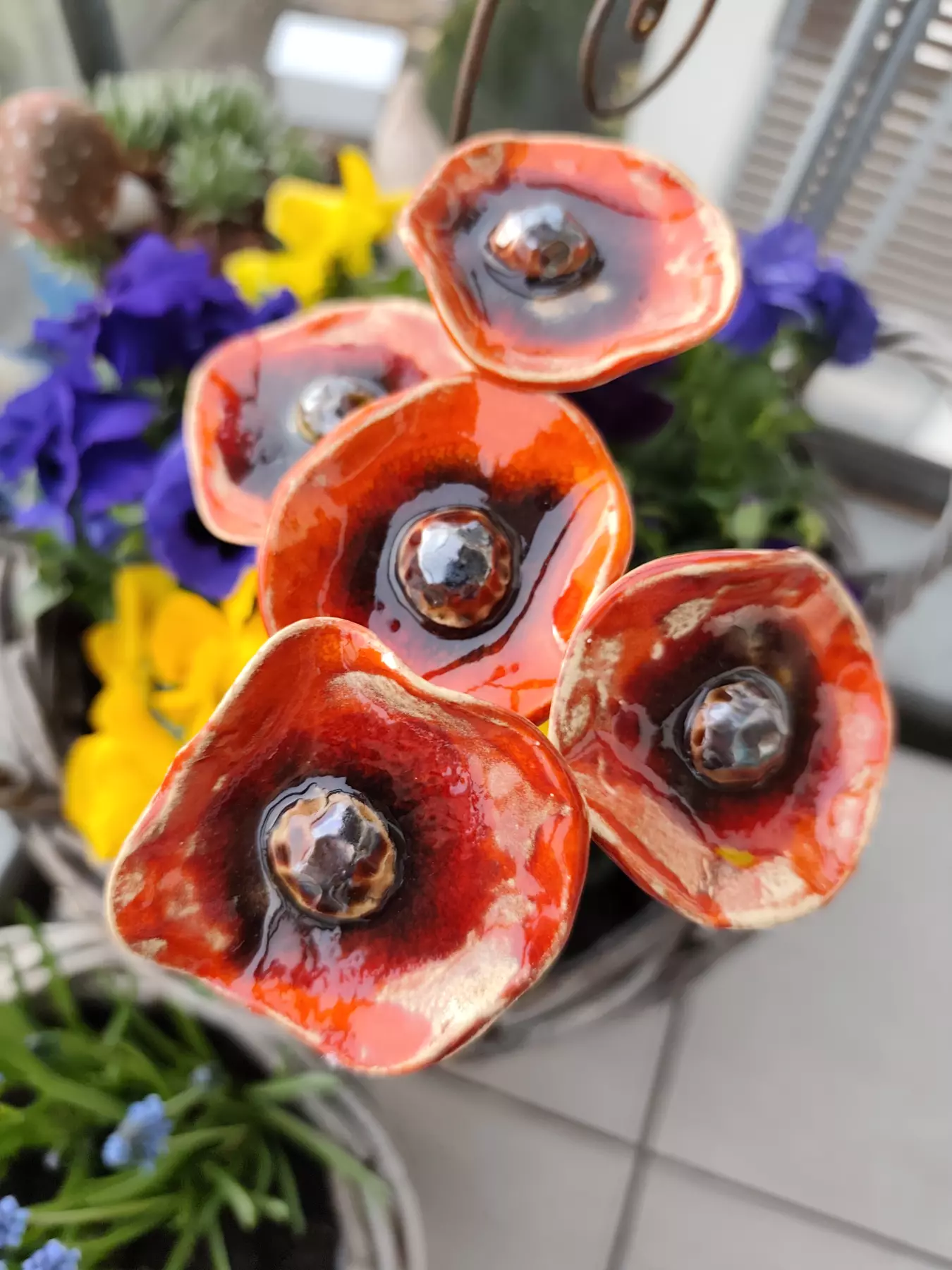 kwiaty ceramiczne 5 szt