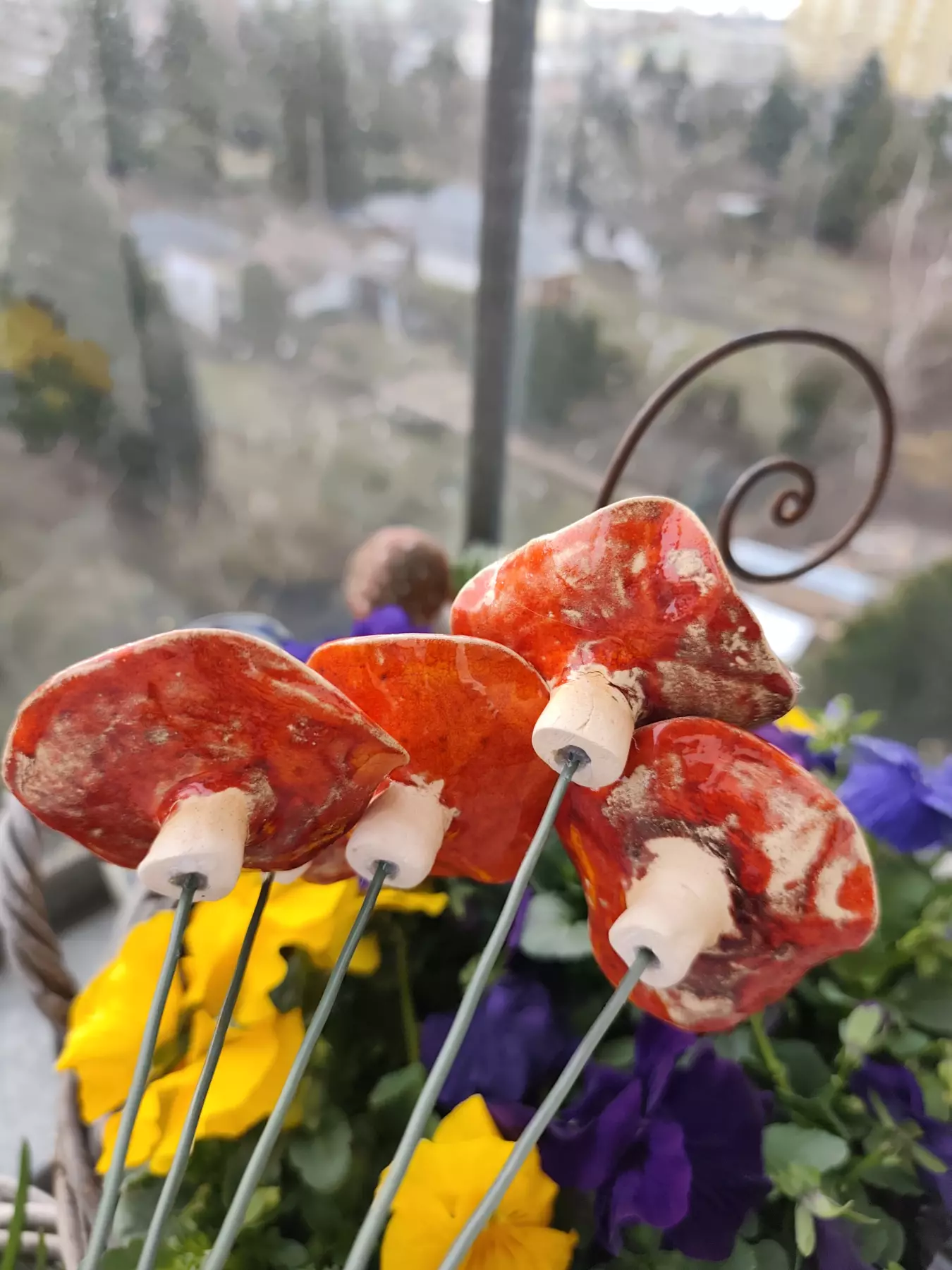 kwiaty ceramiczne 5 szt